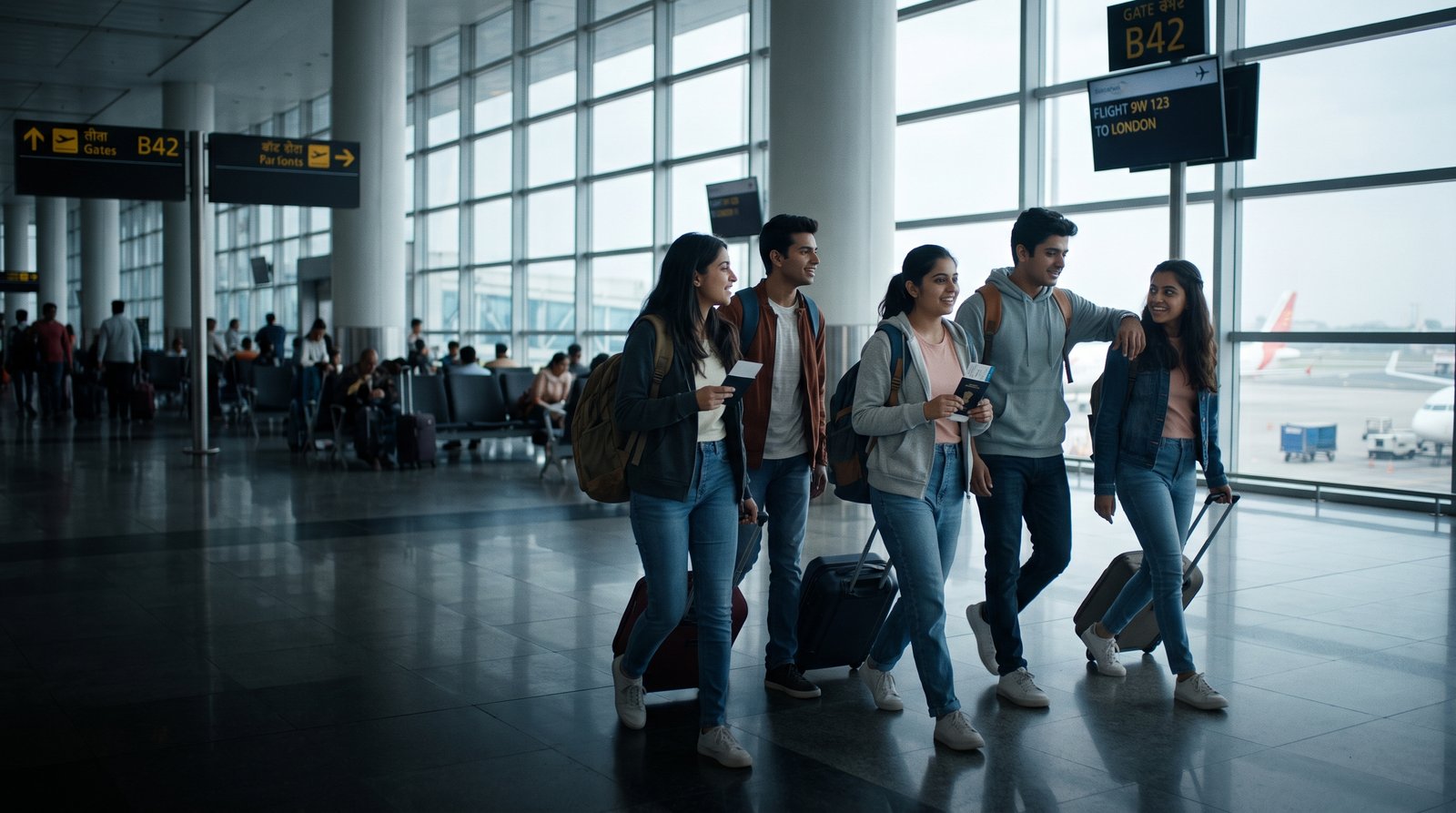 Students beginning their journey abroad